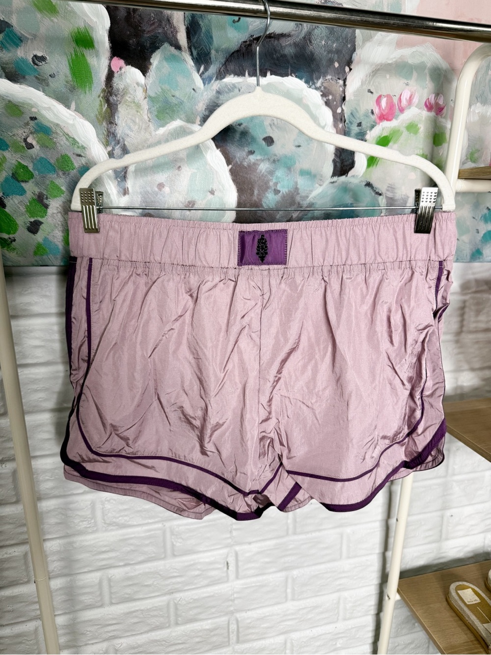Free People Movement New Varsity Blues Shorts Light Purple